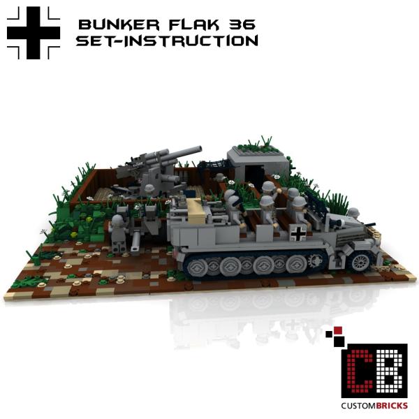 Custom WW2 SdKfz 7 + Flak 36 + Bunker