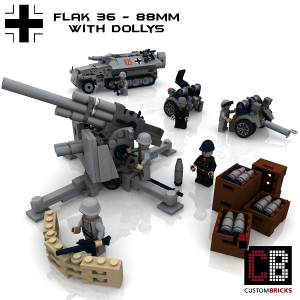Custom WW2 Flak 36 88mm cannon
