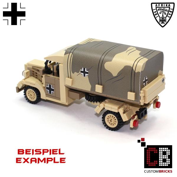 Custom WW2 tarpaulin dark tan camo with emblem