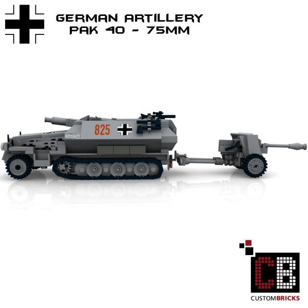 Custom WW2 German Pak 40 - 75mm Artillery
