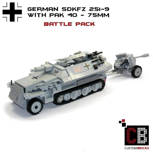 CUSTOM WW2 Pak 40 with soldier made of LEGO® bricks
