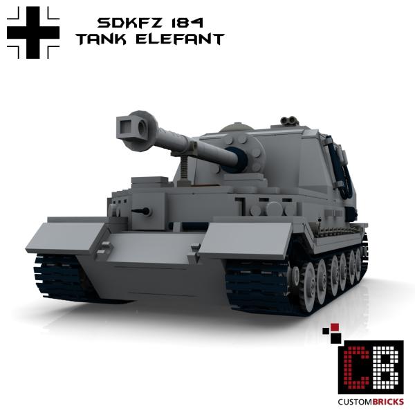 CUSTOMBRICKS LEGO Custom WW2 Tank Elefant SdKfz 184 german WWII