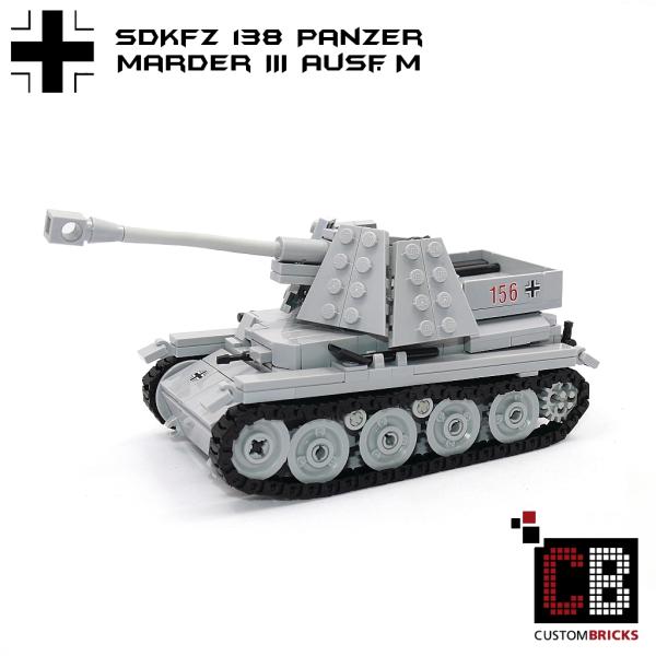 CUSTOM WW2 Tank Marder III Ausf.M with soldier out of LEGO® bricks
