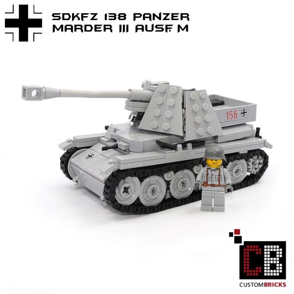 CUSTOM WW2 Tank Marder III Ausf.M with soldier out of LEGO® bricks