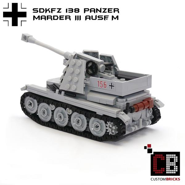 CUSTOM WW2 Tank Marder III Ausf.M with soldier out of LEGO® bricks