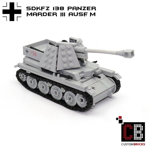 CUSTOM WW2 Tank Marder III Ausf.M with soldier out of LEGO® bricks
