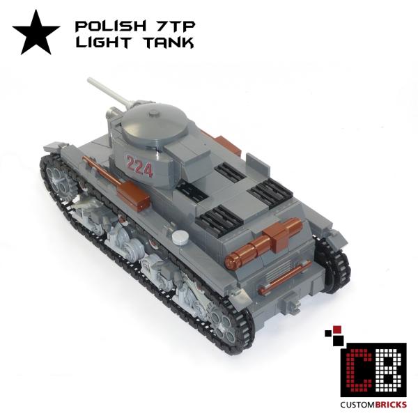 CUSTOM WW2 Polnischer 7TP - leichter Panzer - aus LEGO® Steinen