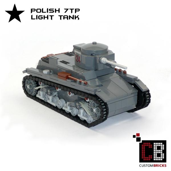 CUSTOM WW2 Polnischer 7TP - leichter Panzer - aus LEGO® Steinen