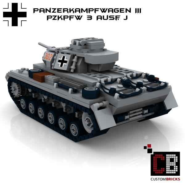 Custom WW2 Tank PzKpfw III Panzerkampfwagen 3 Ausf.J