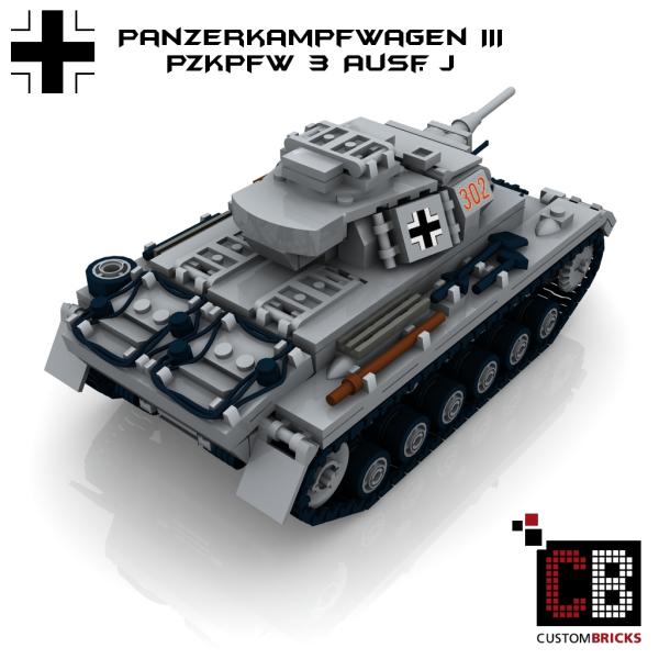Custom WW2 Tank PzKpfw III Panzerkampfwagen 3 Ausf.J