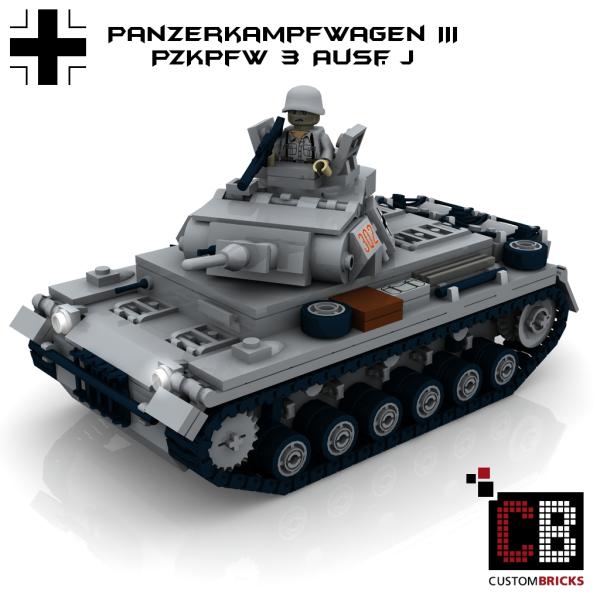 Custom WW2 Tank PzKpfw III Panzerkampfwagen 3 Ausf.J