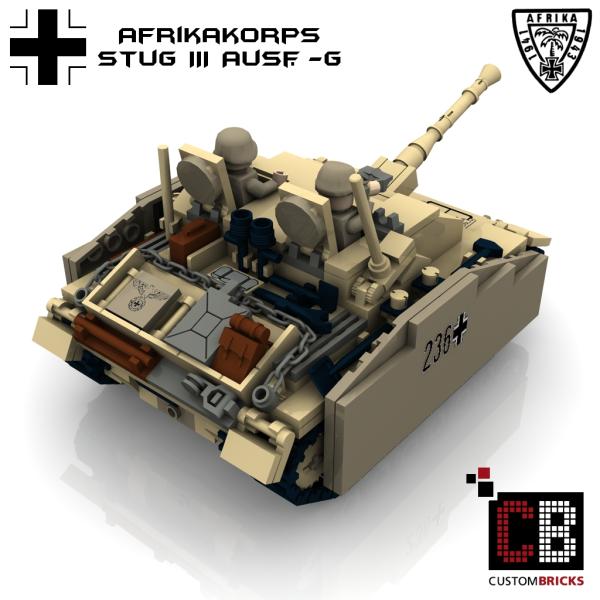 Custom WW2 Afrikakorps Tank StuG III Ausf.-G