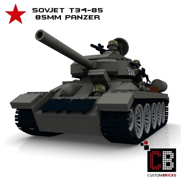 Custom WW2 Sowjet T34-85 85mm Tank