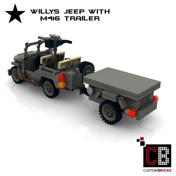 Custom WW2 U.S. MB Willys with M416 Trailer