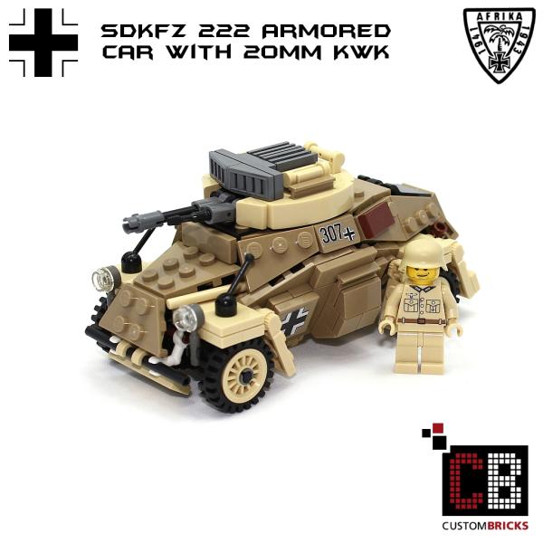 CUSTOM WW2 Afrikakorps SdKfz 222 out of LEGO® bricks