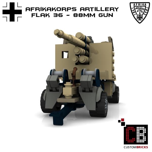 Custom WW2 Afrikakorps Flak 36 - 88mm gun