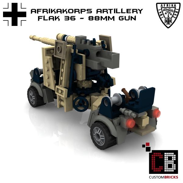 Custom WW2 Afrikakorps Flak 36 - 88mm gun