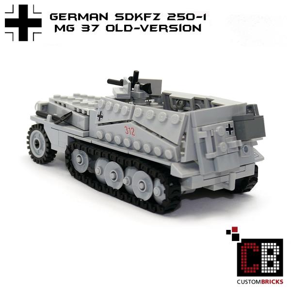 CUSTOM WW2 SdKfz 250-1 - Old Version mit Soldat aus LEGO® Steinen