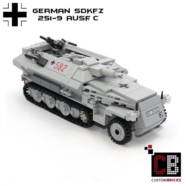 CUSTOMBRICKS.de - LEGO WW2 WWII Wehrmacht SD SDKFZ 250 251 252 Panzer  Artillerie Tank Artillery LA-Design Custombricks Custom PDF Bauanleitung  Instructions Download Deutsche German