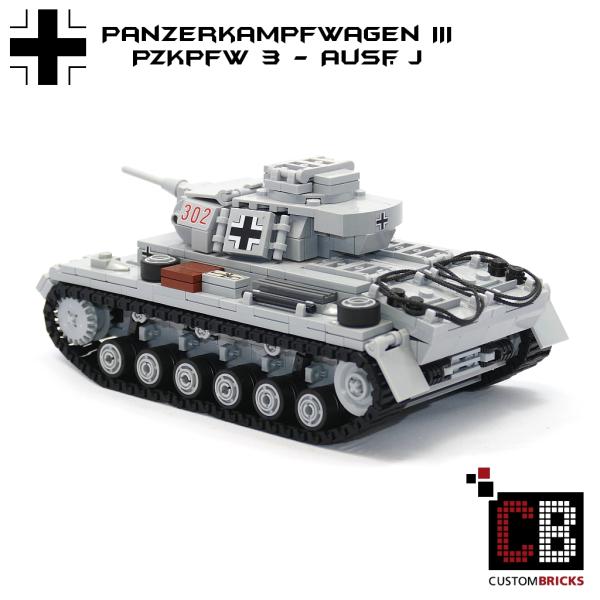 CUSTOMBRICKS LEGO WW2 WWII Wehrmacht Panzerkampfwagen III 3