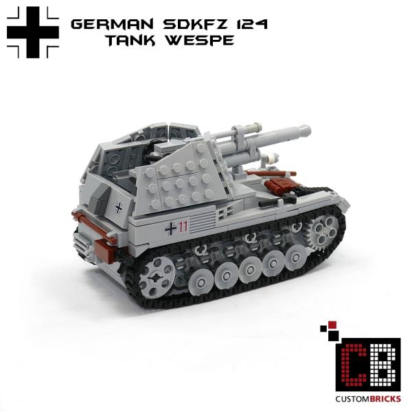 CUSTOMBRICKS CUSTOM WW2 SdKfz 124 Wehrmacht Panzer Wespe aus LEGO