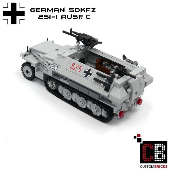 CUSTOM WW2 SdKfz 251-1 Ausf.C mit Soldat aus LEGO® Steinen