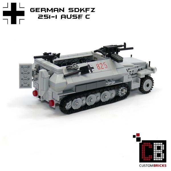 CUSTOM WW2 SdKfz 251-1 Ausf.C mit Soldat aus LEGO® Steinen