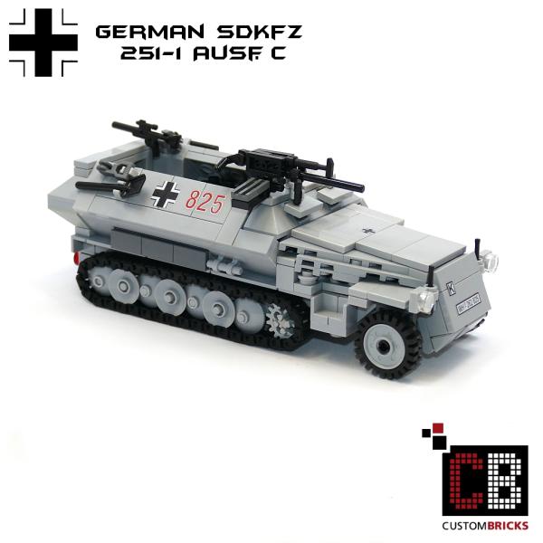 CUSTOM WW2 SdKfz 251-1 Ausf.C mit Soldat aus LEGO® Steinen
