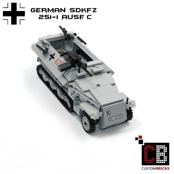 CUSTOM WW2 SdKfz 251-1 Ausf.C mit Soldat aus LEGO® Steinen