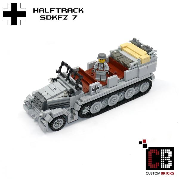 CUSTOM WW2 SdKfz 7 with soldier out of LEGO® bricks