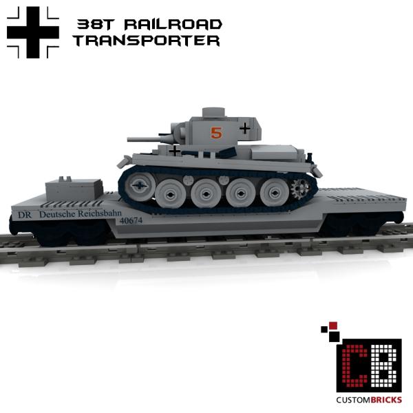 Custom WWII Railroad Transporter 38T Tank