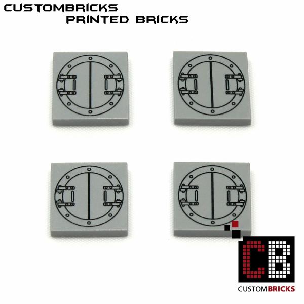 LIGHT BLUISH GREY Tile with armored door