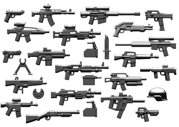 Custom BRICKARMS Set 1 Militär grün für LEGO ® Figuren 8 Waffen grün Waffe 