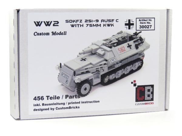 CUSTOM WW2 SdKfz 251-9 Ausf.C mit Soldat aus LEGO® Steinen