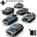 Custom WW2 German Tank Set 1 - Tiger, Königstiger, Panther, Jagdpanther, PzKpfw 3&4