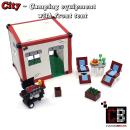 T1 front tent with barbecue and accessories - red - from LEGO® bricks