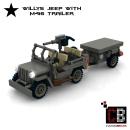 Custom WW2 U.S. MB Willys with M416 Trailer